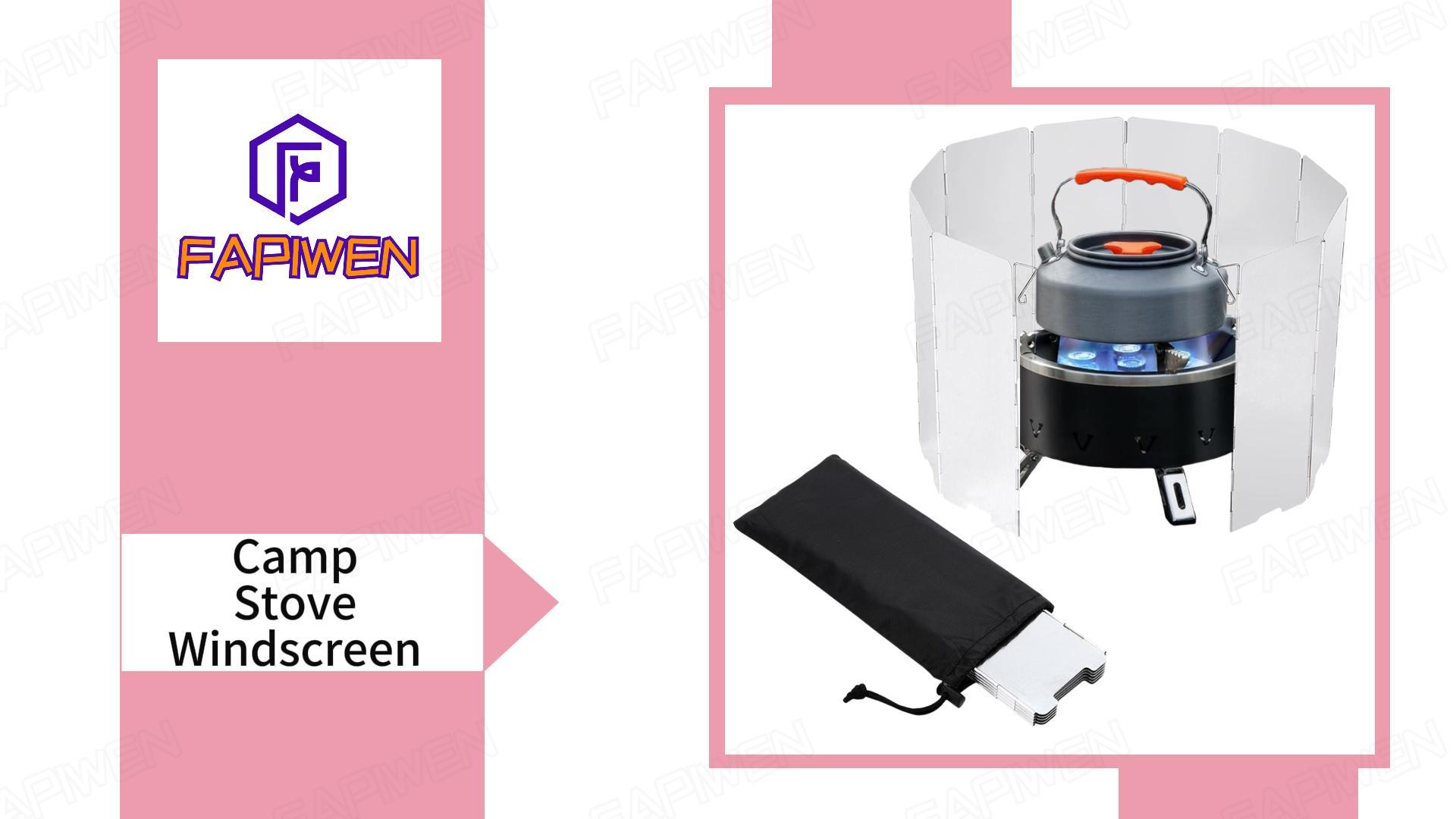 Camp Stove Windscreen, 10 Plates Aluminum Windshield for Camping